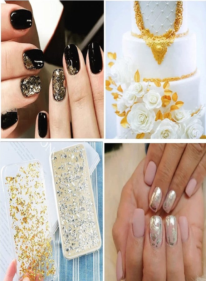 Marhaba traders 3 Golden foil Flake and 2 Silver foil Flake for Decorating Cake Borders and Other Sweets Food Preparation (Pack of 5 Flakes) - Image 3